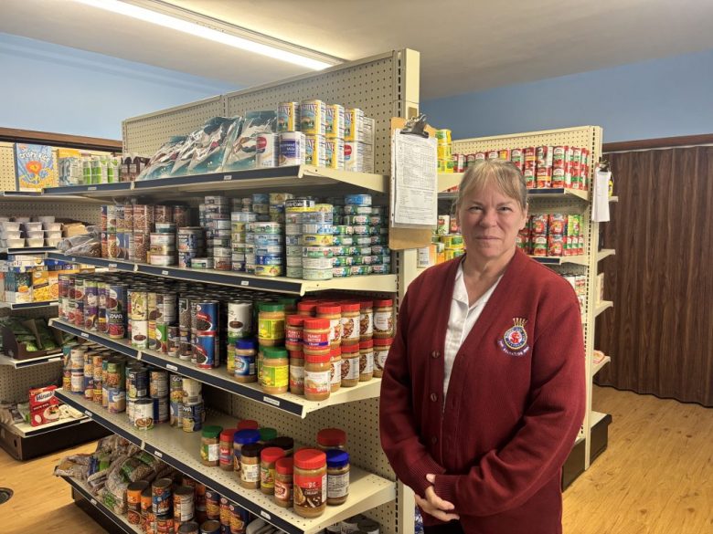 Envoy Margie Aitken in the Salvation Army Food Pantry. (Photo by Brianna Ferguson)