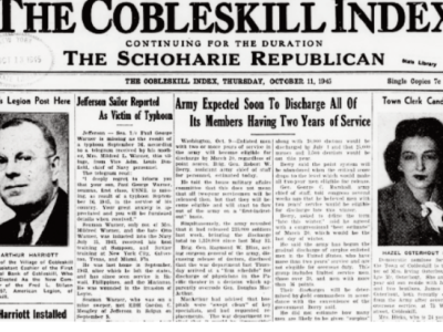 Cobleskill in Autumn 1945