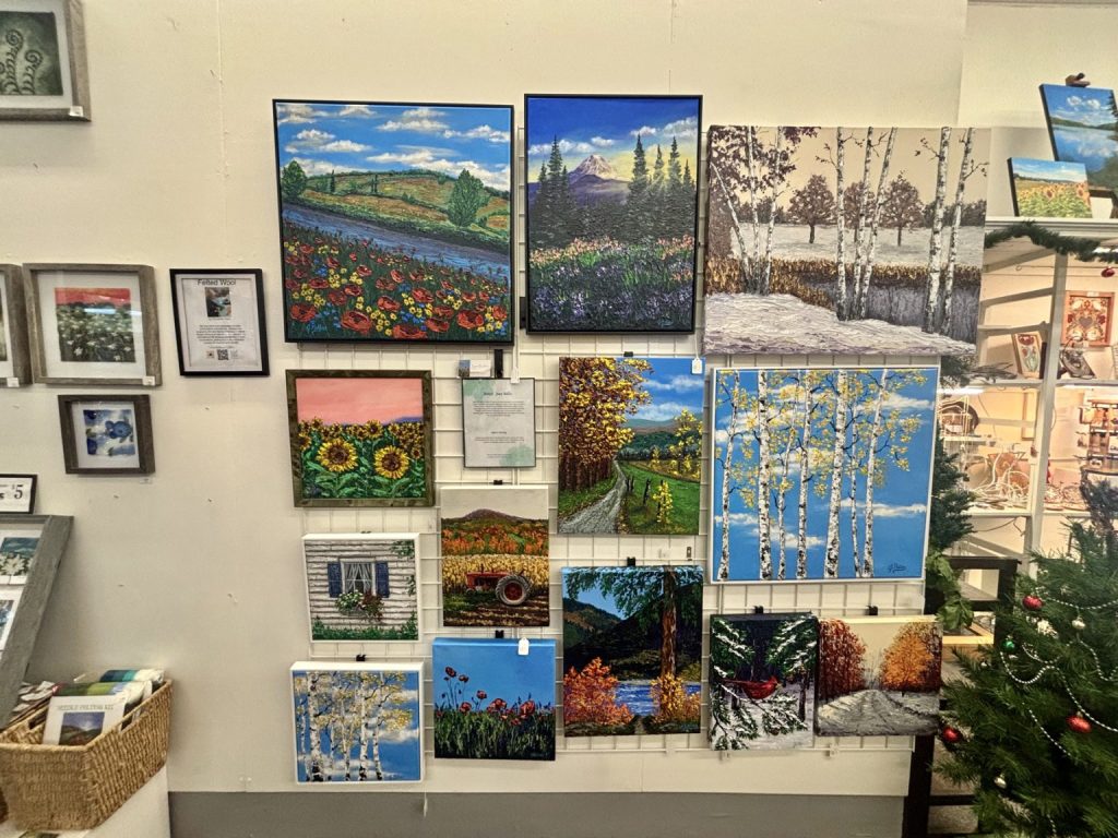 The Artisans’ Guild features custom paintings by local artists.