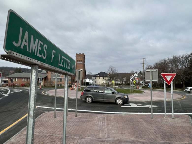 The roundabout project is “progressing on schedule” and is expected to be complete by the end of the year.