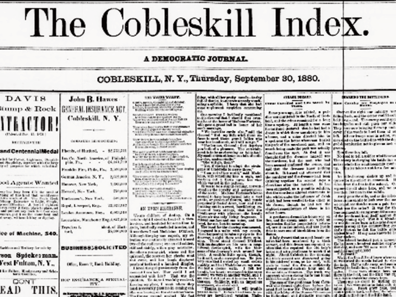 LOCAL HISTORY – Autumn 1880 in Cobleskill