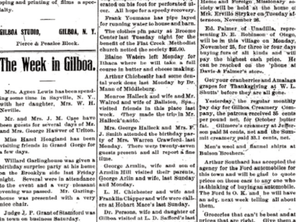 A Look Back at Gilboa in November During the Early 1900s