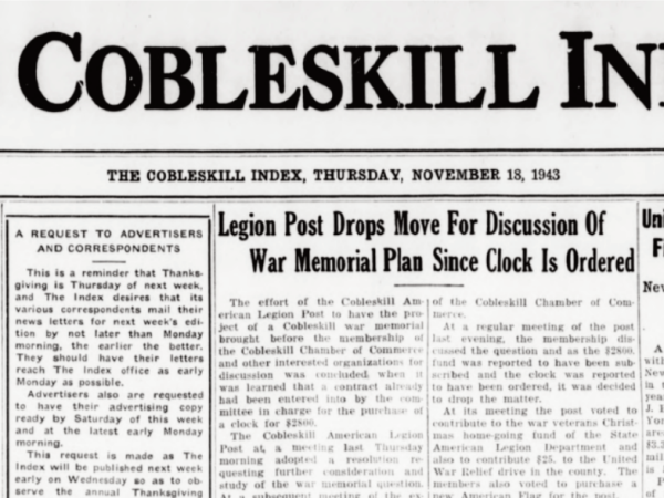Cobleskill in 1943: A Town Turns Toward Winter